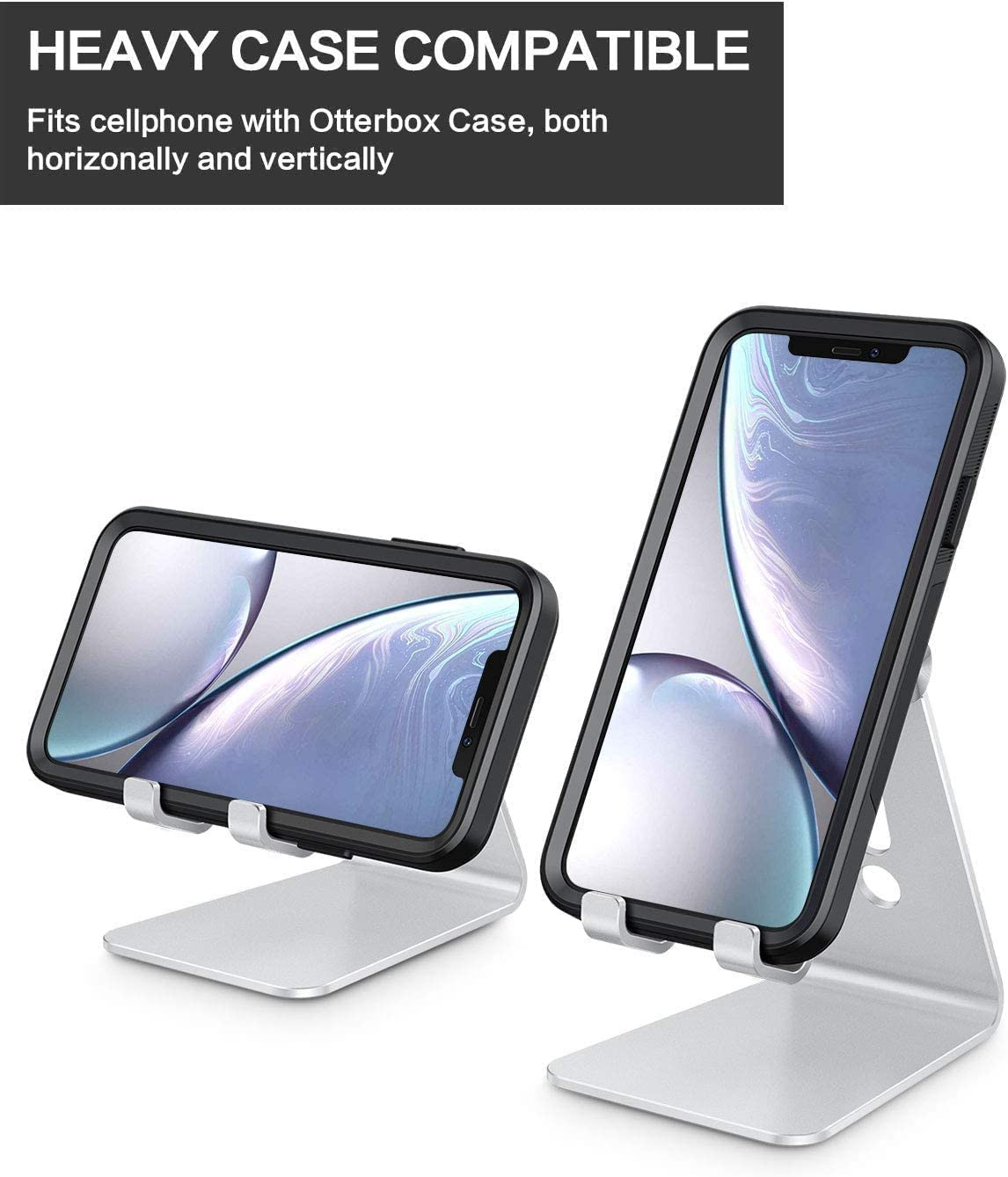 Adjustable Cell Phone Stand, OMOTON Aluminum Desktop Cellphone Stand with Anti-S