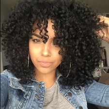 Custom Natural high quality Synthetic Afro kinky Full big black curly Hair Wig