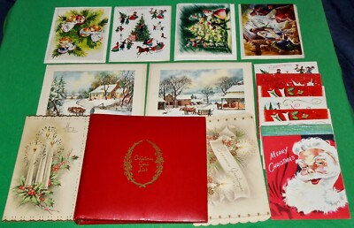 Antique 1954 S. Ward Christmas Card List Mini Binder & Vintage X-mas Cards  Lot | eBay