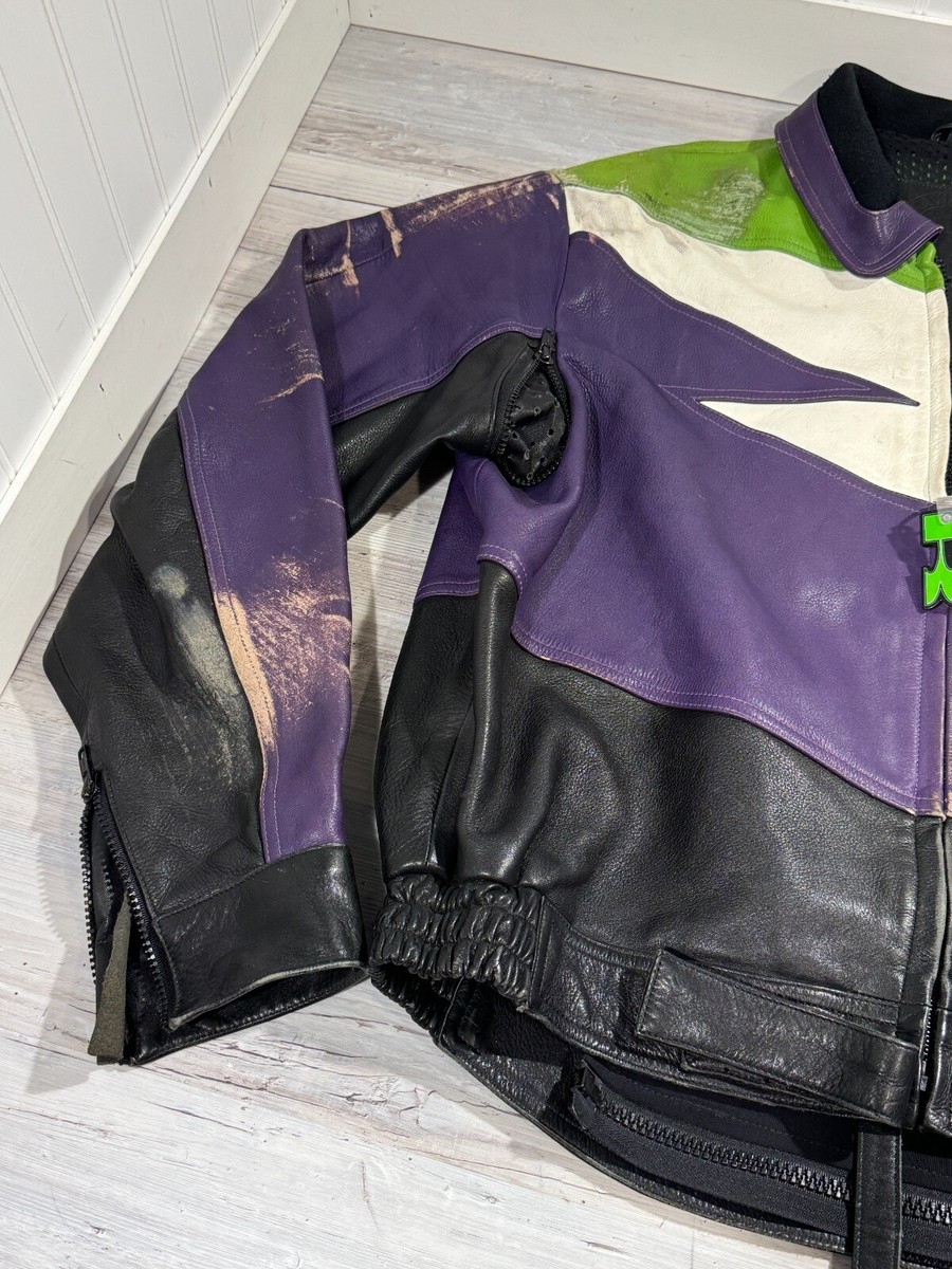 Vintage 90s Kawasaki Ninja Men's Size XXL 2XL Leather Jacket