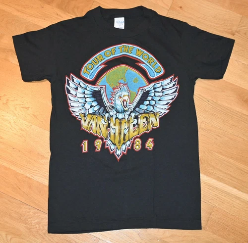 VAN HALEN rare concert tour tee t-shirt S 80's 1980s vintage concert t-shirt, vintage, single stitch, B+ condition