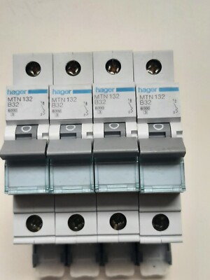HAGER 32 AMP CURVE C 10kA MCB CIRCUIT BREAKER NCN132A 461555 Used - View #3