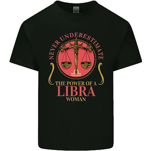T-shirt top da uomo in cotone da donna The Power of a Libra - Foto 1 di 26