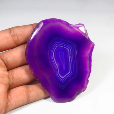 Natural Slice Cabochon Achat Geode Edelstein Lila 75x63mm SCL-1120