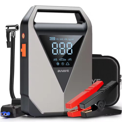 High Power Portable Car Jump Starter Bosster Smart Clip Tire Inflator Power Bank