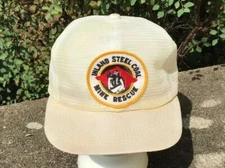 Vintage Trucker Hat Coal Mine Rescue Inland Steel Mesh Snapback K Brand USA RARE