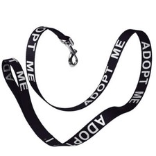 Reflective "ADOPT ME" Leash W 5/8" x L 72" - Black