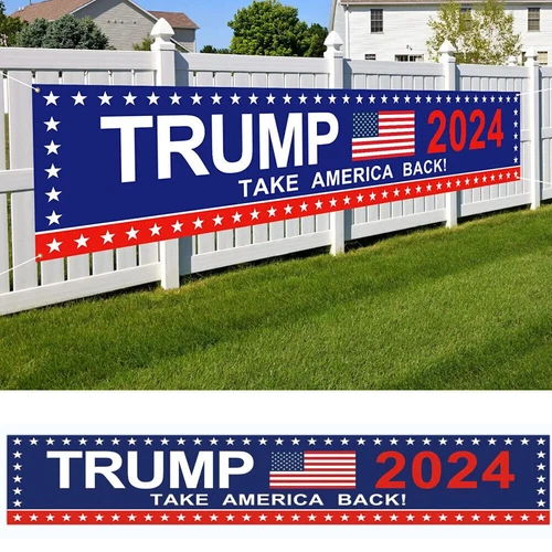 Insegna 10x1,6 piedi Donald Trump 2024 bandiera riprendi l'America grande banner cortile esterno - Foto 1 di 7