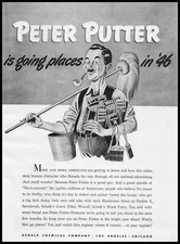 1946 Schalk Chemical Co. Los Angeles Peter Putter DIY Handyman Vintage Print Ad