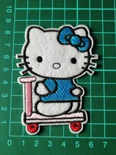 Hello Kitty & Scooter Iron on  Patch - Cartoon Character (can be sewn on too)