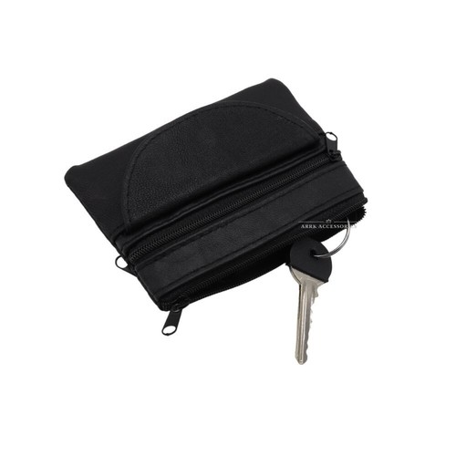 Purse Keyring Leather Coin Small Change Bag Card Wallet Pouch Zip - Picture 2 of 4