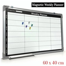 Magnetic Weekly Planner Whiteboard Drywipe Home Office Wall Time Table 5 Magnets