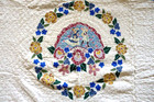 Handmade Appliqued / Embroidery Cotton Quilt  101"  x   91" — photo 3