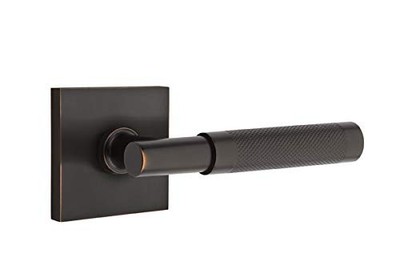 Emtek Select Passage, Square Rosette, T-Bar Stem, Knurled Handle US10B LH