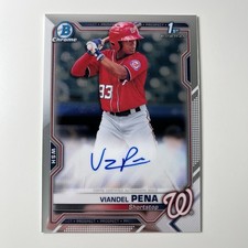 Viandel Pena 2021 Bowman Chrome Prospect 1st Auto #CPA-VP Nationals RC