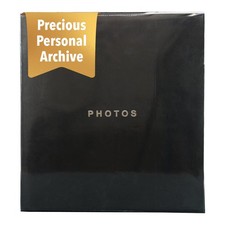 Black Classic Display Album Holds 400 4x6 Photos Acid Free Durable Design