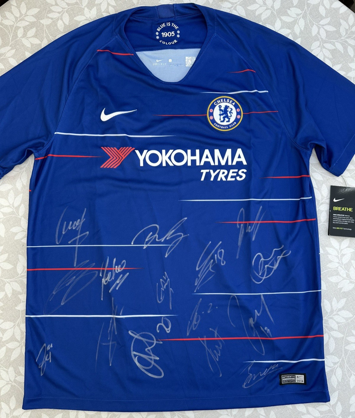 Chelsea FC Signed Home Shirt (2018 Squad) - Full Team Autographs + Official COA
