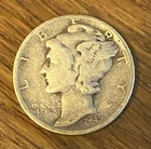 1942-S Mercury Dime Fine San Francisco WWII Era 90% Silver Winged Liberty Coin