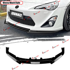 Fits 12-16 Scion Fr-s Frs Gloss Black Gt Style Front Bumper Lip Spoiler Abs 3pcs
