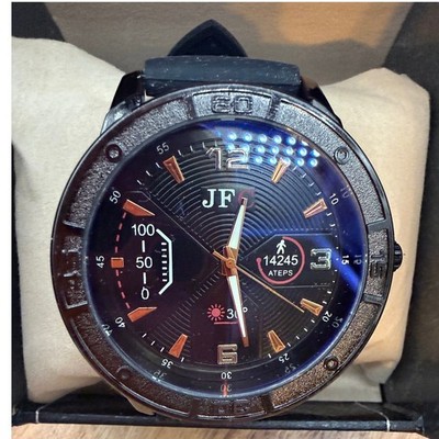JFC 6310 Men Sport Watch Black Silicone Strap Water Resistant Rose Gold  0459