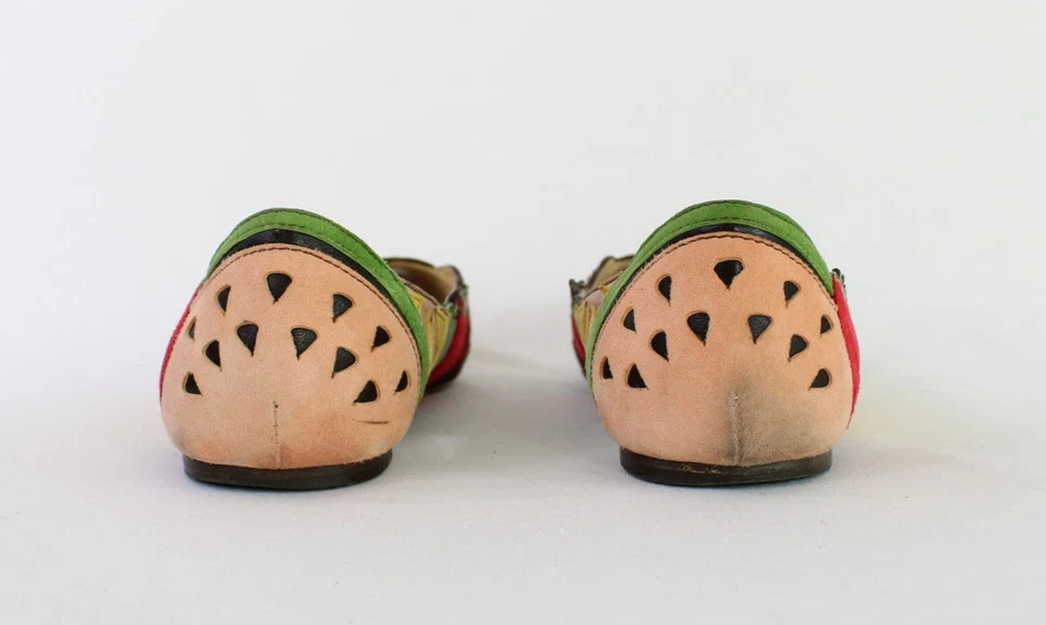 Zapato Plano Charlotte Olympia Amarillo Verde Multi Cuero Fruta Ballet 37 1/2 7.5 Foto 4 de 4