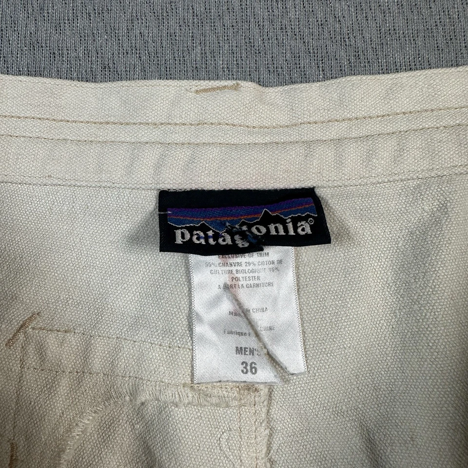 Pantalones Cortos Patagonia De Colección Para Hombre 36 Beige Cáñamo Mezcla Algodón Orgánico Bolsillo Exterior Foto 3 de 4