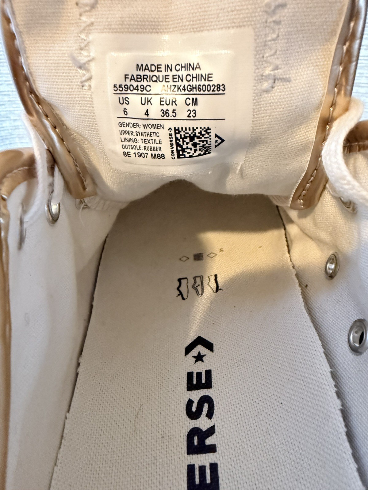 Authentic CONVERSE CTAS OX Gold Metallic Glitter Women’s Shoes Size 6 thumbnail 6