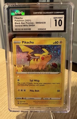 Pikachu SWSH039 General Mills Promo CGC 10 Gem Mint Pokémon Holo