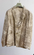 Armani Collezioni Men’s Beige Linen Herringbone blazer