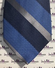 BROOKS BROTHER Silk Navy  Blue With Gray Stripes Design Neck Tie BRAND NEW