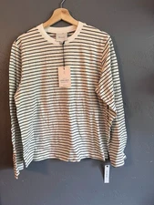 REFORMATION ASHER Oversized Long Sleeve Tee Black & White Stripe Choose XS-XL