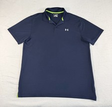 Under Armour Heatgear Men  s Navy Blue Loose Cooling Performance Polo Shirt, 2XL
