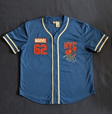 Marvel 62 NYC Spider-Man Baseball Jersey XL Men Button-Up Casual Athletic Shirt