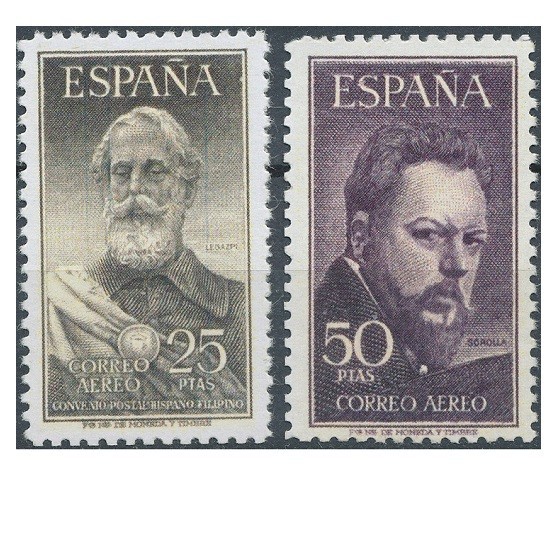 Edifil 1124-1125 MNH serie completa sellos España 1953 Legazpi y Sorolla