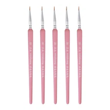 5pcs Detail Paint Brushes 7mm Nylon Miniature Painting Brush(00#), Pink