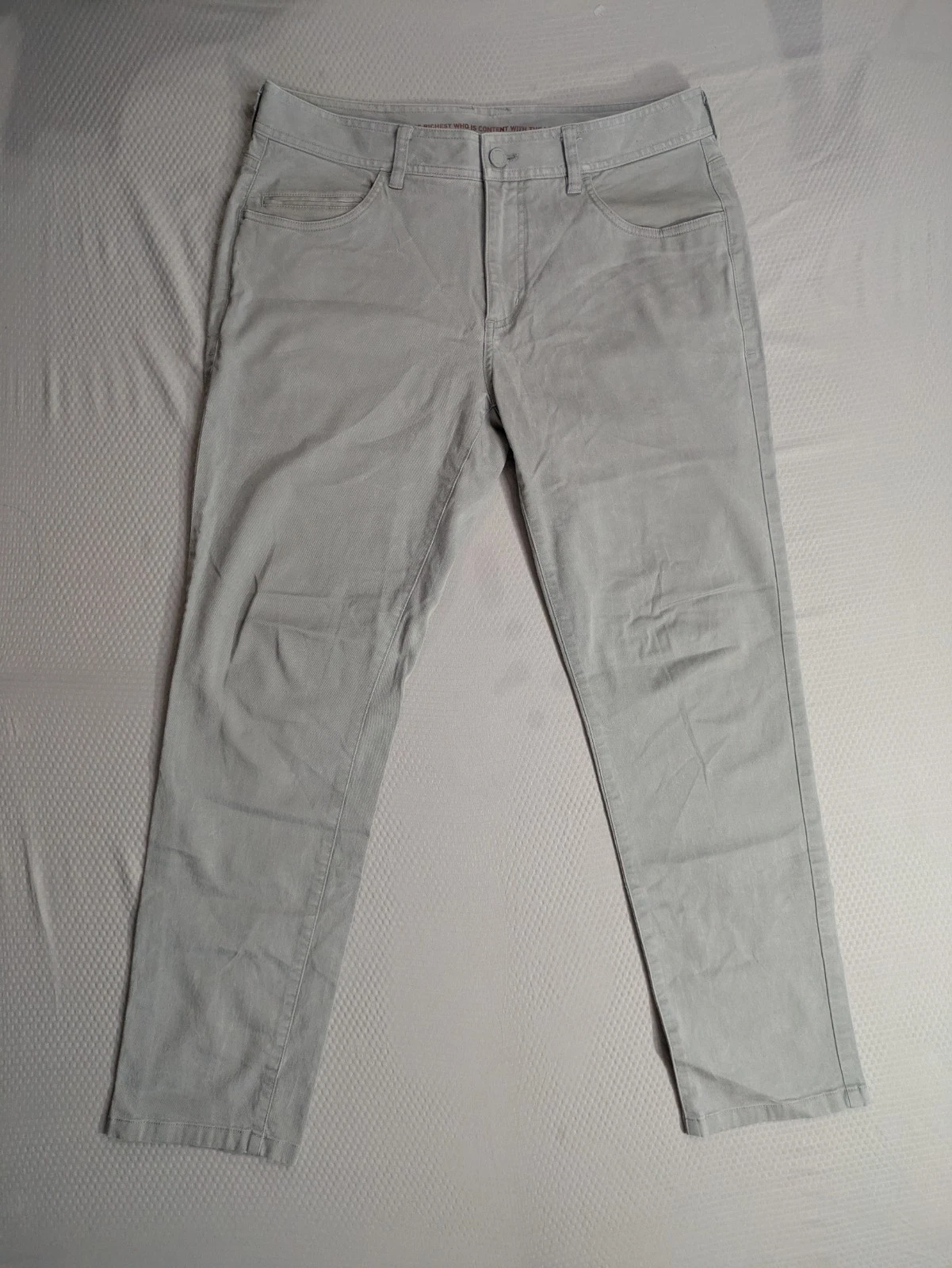Rhone Everyday Twill Commuter Pants Mens 33x29 Gray Straight Leg Casual Stretch
