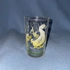 VTG Federal Glass Cup Yellow Ducklings Mama Duck Ugly Duckling Rain Small 4”