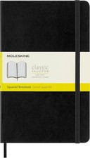 Classic Notebook, Soft Cover, Large 5" x 8.25" Squared/Grid, Black, 240 Pages