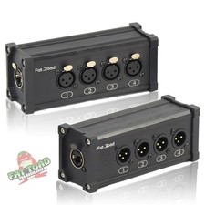 4 Channel DMX Hub XLR Cable Extender 2 Pack Set  RJ45 Ethercon Wire Live Stage