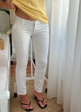 PRADA Vintage 2007 White Straight Leg Tailored Trousers Pants, Size IT 42