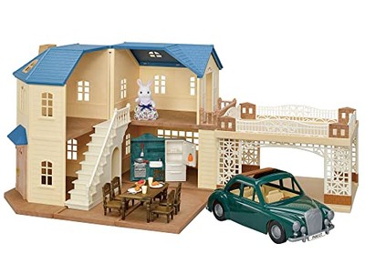 EPOCH Sylvanian Families 22-CL Blue Roof House With Carport DX Set