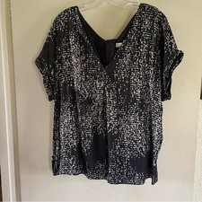 H by Halston woman's black and white blouse Office Work