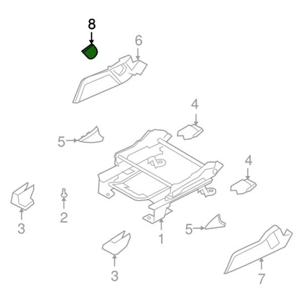 For Dodge Journey 2011-2019 Mopar 1DQ36DX9AA Passenger Side Anchor Cover Foto 4 de 4