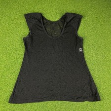 Vintage Vassarette Black Floral Lace Sheer Lingerie Slip Tank Top Sz M