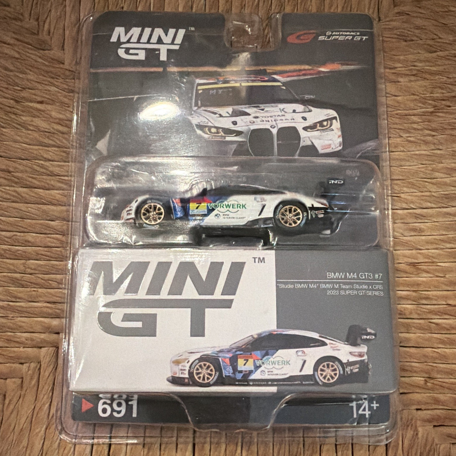 MINI GT 1:64 Diecast BMW M4 GT3 #7 Super GT 2023 White Blue Black