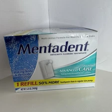 Mentadent Toothpaste Advanced Care Clean Mint 1 Refill 5.25 oz Discontinued New