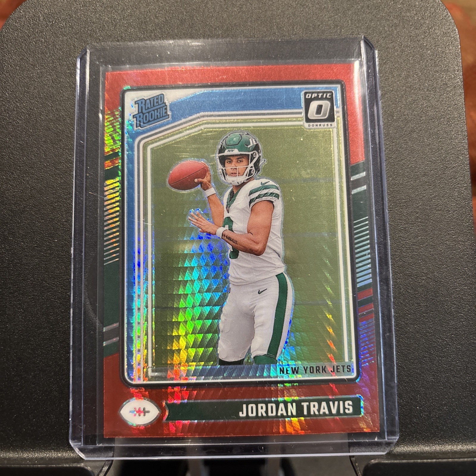2024 Panini Donruss Optic - Rated Rookie Jordan Travis #260 Red Hyper Prizm (RC)