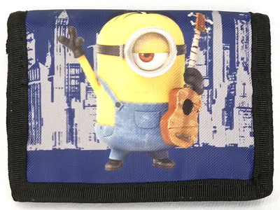 Despicable Me Trifold Wallet ID Holder Minions Stuart With Guitar Kids Fashion