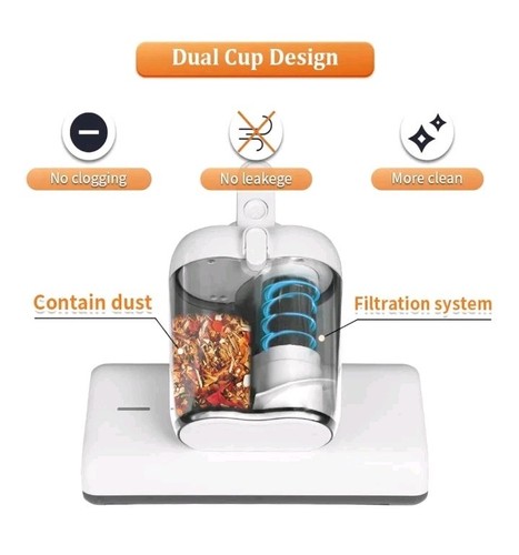 Mattress Vacuum Cleaner w UV-C Light Powerful Handheld True HEPA Filter Dual Dus - Picture 3 of 8