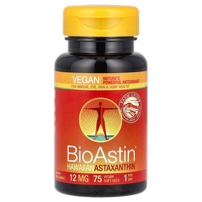 2 X Nutrex Hawaii, BioAstin�, Hawaiian Astaxanthin, 12 mg, 75 Vegan Soft Gels
